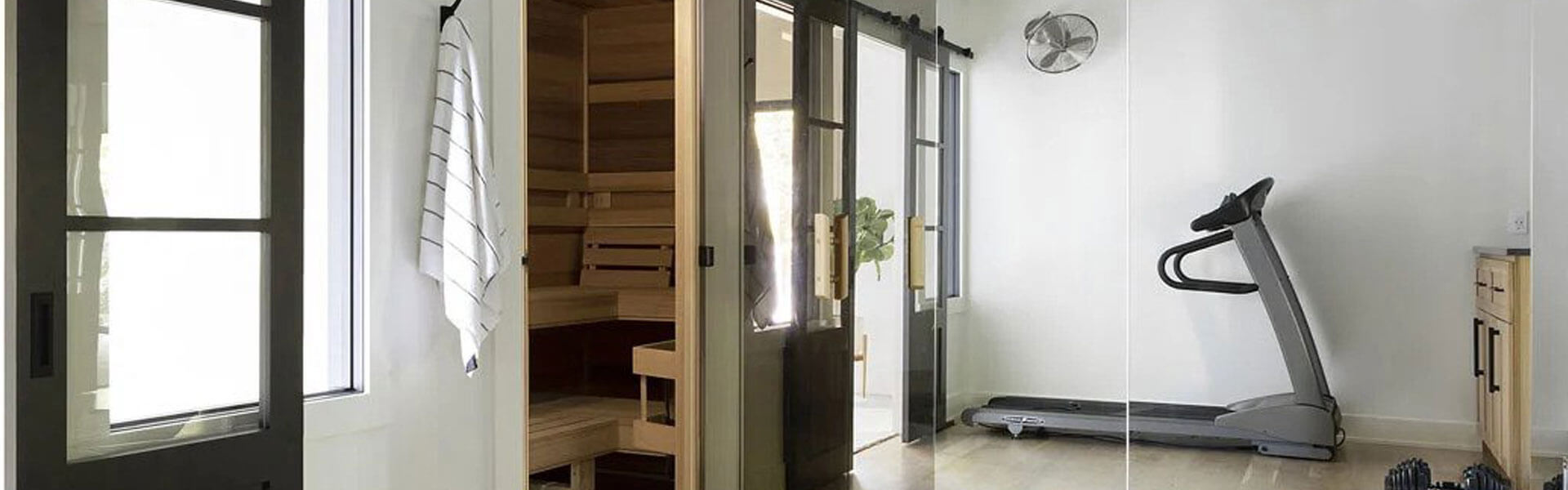 Beautiful & Functional At-Home Fitness Room & Sauna